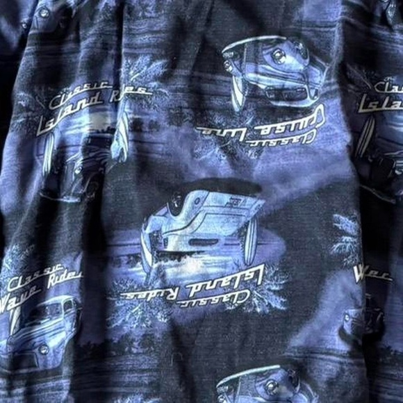 Blue Hawaiian shirt with car print hawaiian #Hawaiian #VintageCars #Surf - Picture 6 of 6